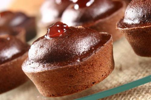 Muffin de Chocolate com Geléia Diet de Morango